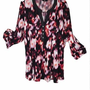 Long Sleeve, Womans Plus Size Pink Multi, Size